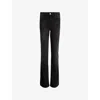 Allsaints Womens Washed Black Haldan Slim-fit Boot-cut Stretch-denim Jeans In Washed Black