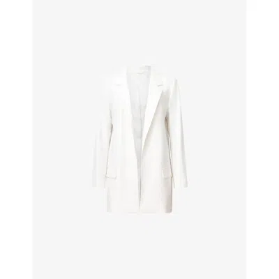 Allsaints Womens White Aleida Open-front Stretch-woven Blazer