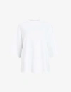 Allsaints Womens White Amelie Oversized Organic-cotton T-shirt