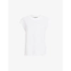 Allsaints Isabel Frill Trim Short Sleeve T-shirt In White