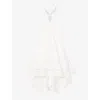 Allsaints Womens White Lil Embroidered-trim Asymmetric-hem Cotton Maxi Dress