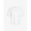 Allsaints Womens  Lisa Boxy Crew-neck Organic-cotton Jersey T-shirt In White