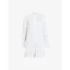 Allsaints Meg Button Front Mini Dress In White
