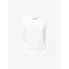 Allsaints Womens West Ruched Stretch Cotton-blend Top White