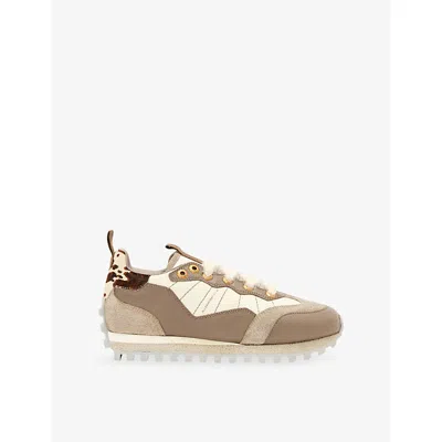 Allsaints Womens  Nevis Suede Trainers In Brown