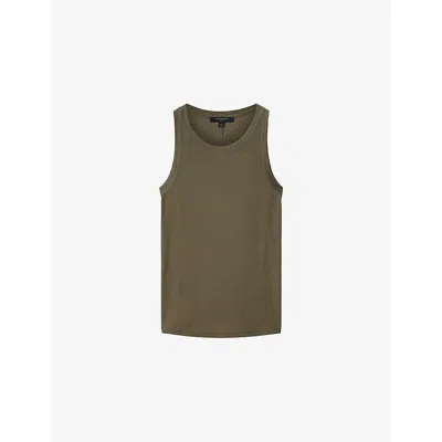 Allsaints Womens Wild Green Rina Stretch-jersey Tank Top