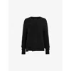 Allsaints Womens Winnie Round-neck Alpaca And Wool-blend Jumper Black