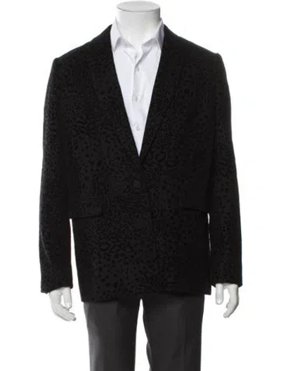 Pre-owned Allsaints Wool Animal Print Blazer W/ Tags In Black