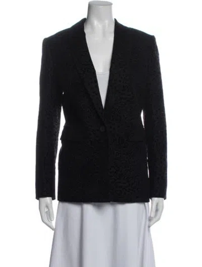 Pre-owned Allsaints Wool Animal Print Blazer W/ Tags In Black