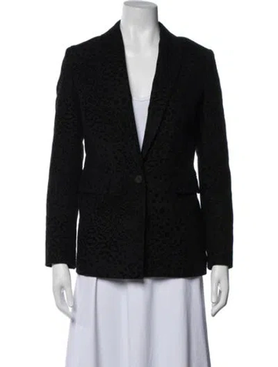 Pre-owned Allsaints Wool Animal Print Jacket In Black