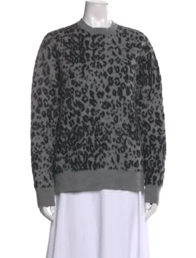 Pre-owned Allsaints Wool Animal Print Sweater In Green