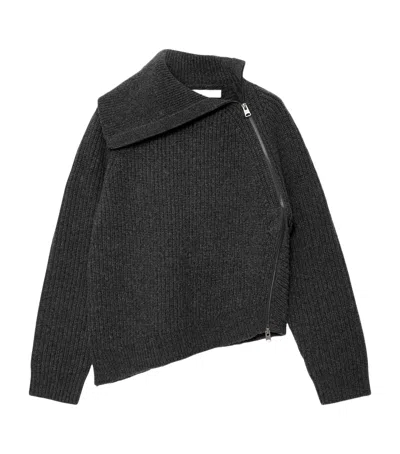 Allsaints Wool Asymmetric Cleo Sweater In Grey