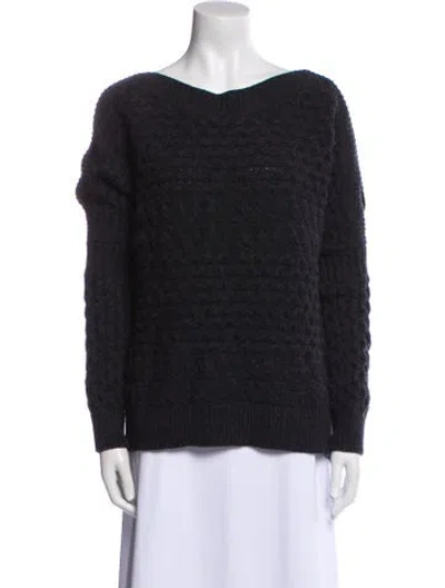 Pre-owned Allsaints Wool Bateau Neckline Sweater In Black