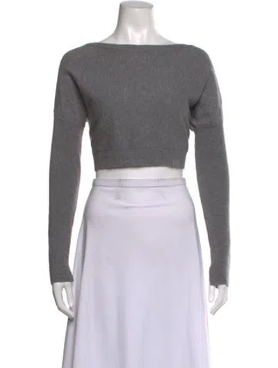 Pre-owned Allsaints Wool Bateau Neckline Sweater In Grey