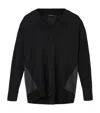 Allsaints Womens Black Bern V-neck Contrast-panel Merino-wool Jumper In Black