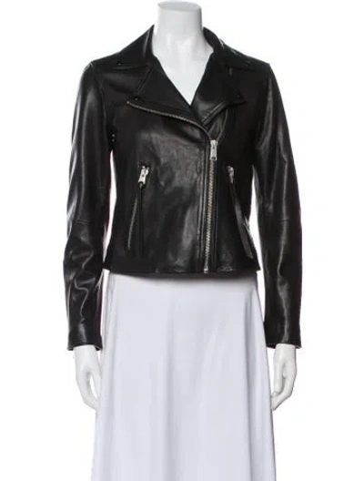 Pre-owned Allsaints Wool Biker Jacket In Black