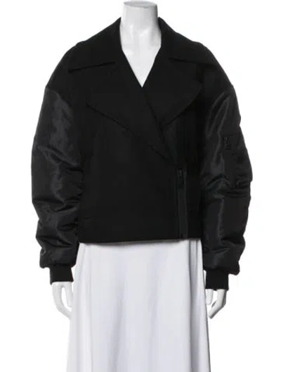 Pre-owned Allsaints Wool Biker Jacket In Black