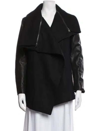 Pre-owned Allsaints Wool Biker Jacket In Black