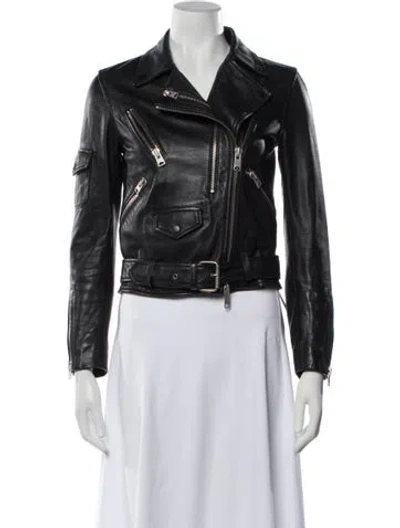 Pre-owned Allsaints Wool Biker Jacket In Black