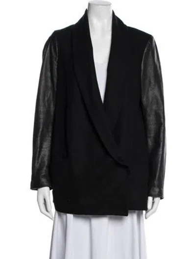 Pre-owned Allsaints Wool Biker Jacket In Blue