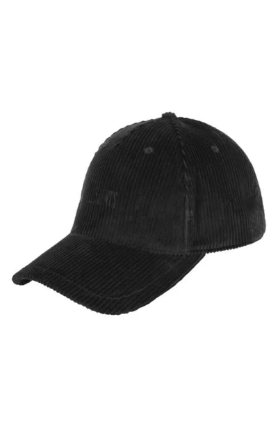 Allsaints Wool Blend Corduroy Baseball Cap In Black