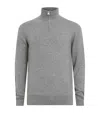 Allsaints Kilburn Zip Funnel Neck Ramskull Jumper In Grey