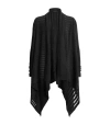 Allsaints Harley Longline Wool & Alpaca Blend Rib Cardigan In Black