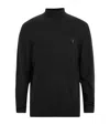 Allsaints Slim Fit Turtleneck Wool Sweater In Black