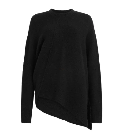 Allsaints Wool-blend Lock Jumper In Black