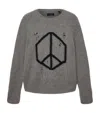 Allsaints Mens Gunmetal Grey Message Crewneck Knitted Jumper Xs In Gray