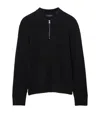 Allsaints Wool-blend Quarter-zip Jakob Polo Sweater In Black
