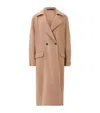 Allsaints Womens Camel Brown Sellema Notched-lapel Wool Blend Coat In Neutral