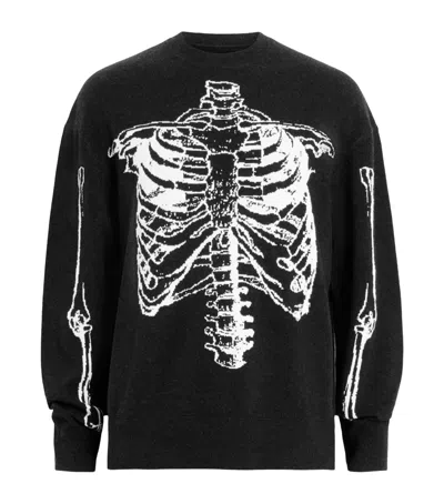 Allsaints Wool-blend Skelli Oversized Sweater In Black