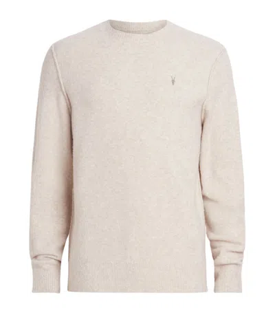 Allsaints Statten Regular Fit Crewneck Sweater In Oatmeal White