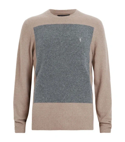 Allsaints Wool-blend Textured Lobke Sweater In Beige