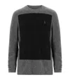 Allsaints Lobke Knitted Ramskull Crew Neck Jumper In Grey