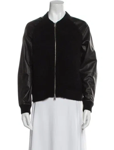 Pre-owned Allsaints Wool Bomber Jacket In Black