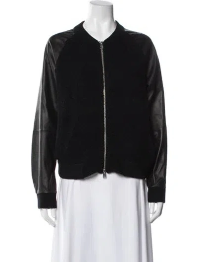 Pre-owned Allsaints Wool Bomber Jacket In Black