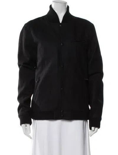 Pre-owned Allsaints Wool Bomber Jacket In Black