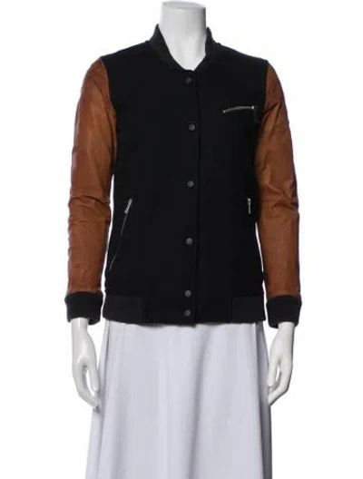 Pre-owned Allsaints Wool Bomber Jacket In Black