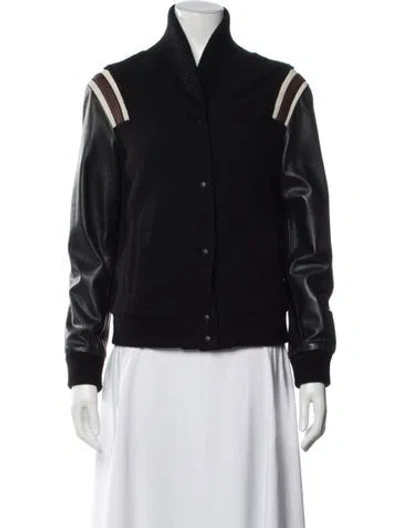 Pre-owned Allsaints Wool Bomber Jacket In Blue