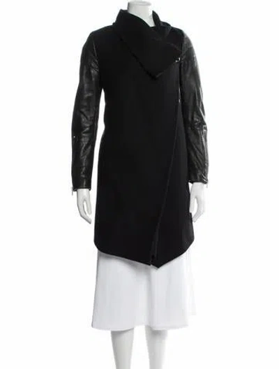 Pre-owned Allsaints Wool Coat In Black