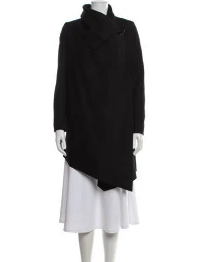 Pre-owned Allsaints Wool Coat In Black