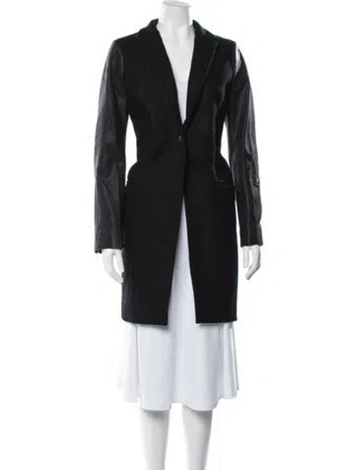 Pre-owned Allsaints Wool Coat In Black