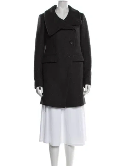 Pre-owned Allsaints Wool Coat In Black