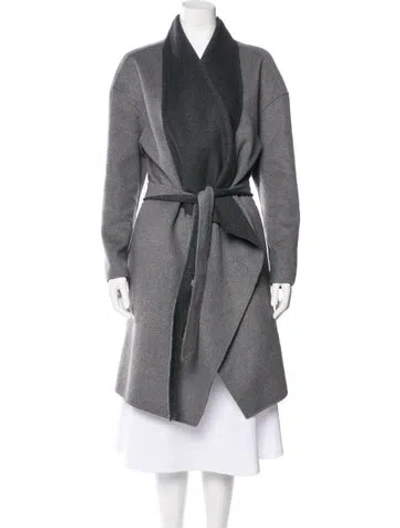 Pre-owned Allsaints Wool Coat In Gray