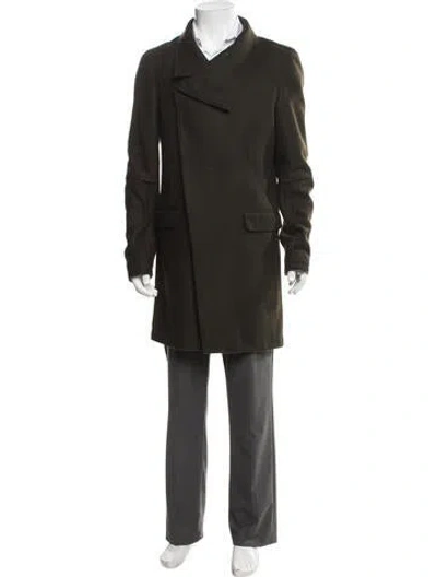 Pre-owned Allsaints Wool Coat In Green