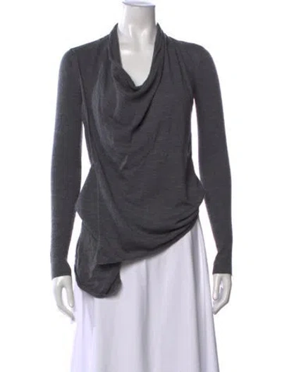 Pre-owned Allsaints Wool Cowl Neck Sweater In Grey