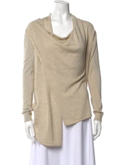 Pre-owned Allsaints Wool Cowl Neck Sweater In Neutral