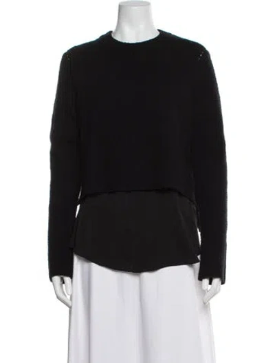 Pre-owned Allsaints Wool Crew Neck Sweater In Black